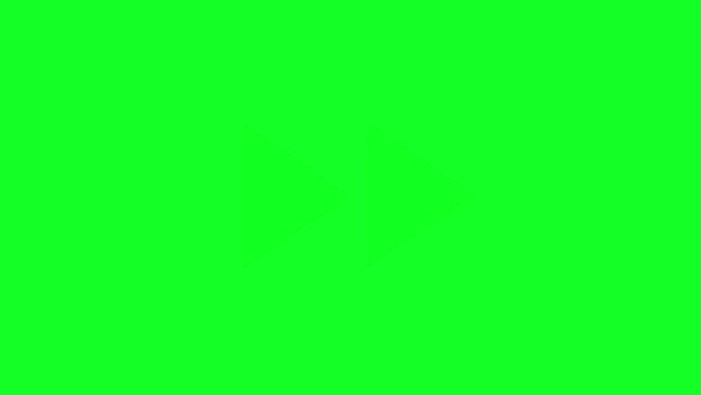 Green Screen Animation Fast Forward Sign Moving Forward. Video Speed ​​Up Icon.