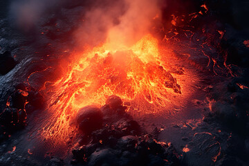 Volcano eruption on Reykjanes peninsula, Iceland