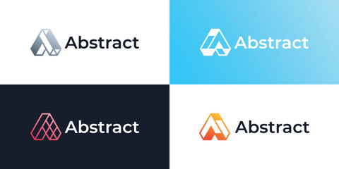 abstract letter A logo collection. icon for business company