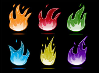 colourfull fires set.fireball set