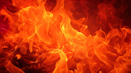 Fototapeta premium The flickering texture of fire tongues with hot red shades