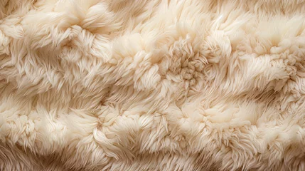 Fotobehang The rough texture of the wool with an uneven and fluffy coating © JVLMediaUHD
