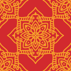 Seamless pattern with mandala ornament. The print is well suited for textiles, wallpaper and packaging.