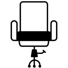 Office Chair solid glyph icon illustration