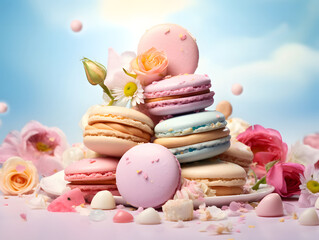 Macarons on a white plate.