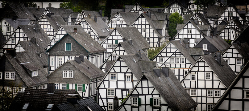 Fachwerkhäuser im historischen Dorf "alter Flecken" in Freudenberg im Siegerland