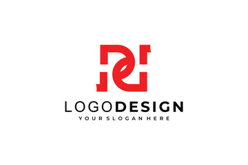 Letter PD logo template. Modern elegant logotype - obrazy, fototapety, plakaty