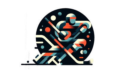 Stylized Abstract Representation of a Hockey Player