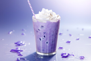 Iced Taro milk topping with cream cheese