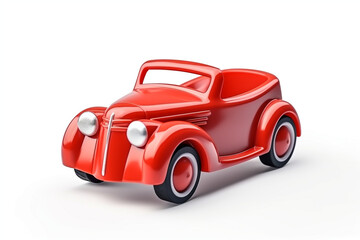 isolated plastic toy car 3d white background