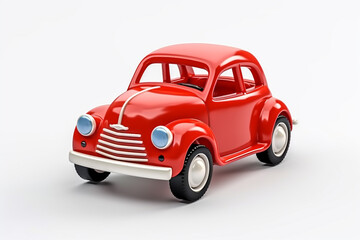 isolated plastic toy car 3d white background