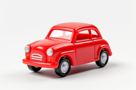 isolated plastic toy car 3d white background