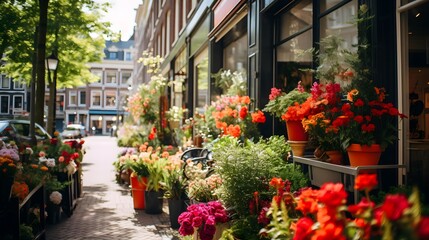 Fototapeta na wymiar The flower market in Amsterdam
