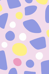 Cute Shapes and Dots Pattern in Pastel Colors - Cartoon Art for Banner, Poster, Wallpaper, Card Decoration