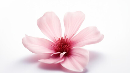 Huge pink flower isolated on whi, on right,background for Valentine's Day, March 8, wedding day - Powered by Adobe