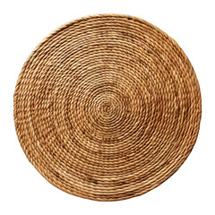 Fototapeta na wymiar Round braided natural placemat isolated background