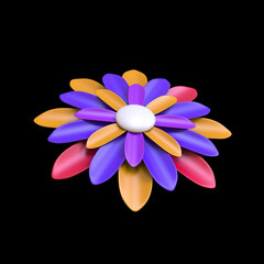 blooming flower 3d rendered isolated illustration
