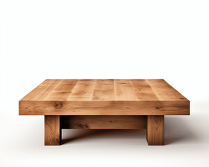 Fototapeta premium Minimalist Wooden Coffee Table Isolated 