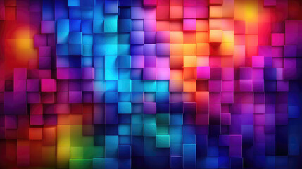 3D cubes in a vivid color gradient create a dynamic abstract background
