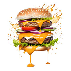hamburger on transparent background