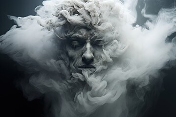 Monster face made out of smoke