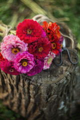Still-life. A photo of a bouquet of bright flowers.