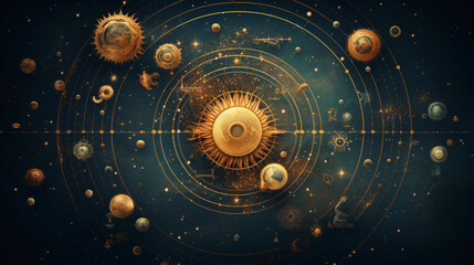 States of mind astrology cosmos astronomy concept. - obrazy, fototapety, plakaty