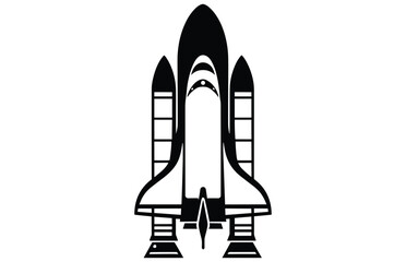 Rocket silhouette illustration astronaut vehicle icon,rocket base icon. Simple sign illustration
