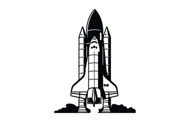Rocket silhouette illustration astronaut vehicle icon,rocket base icon. Simple sign illustration
