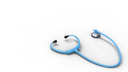 Medical stethoscope 3d render illustration for doctor healthcare concept	
