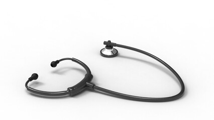 Fototapeta premium Medical stethoscope 3d render illustration for doctor healthcare concept 