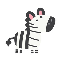 Cute zebra animal doodle cartoon