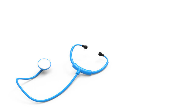 Medical stethoscope 3d render illustration for doctor healthcare concept	
