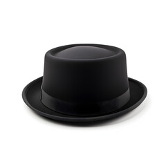A black Bowler Hat isolated on a white background