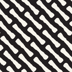 Vector seamless hand-painted pattern. Abstract decorative background with brush strokes. Monochrome hand-drawn texture.