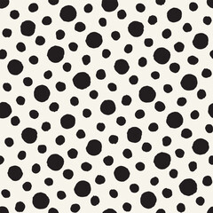 Vector seamless hand-painted pattern. Abstract decorative background with brush strokes. Monochrome hand-drawn texture.