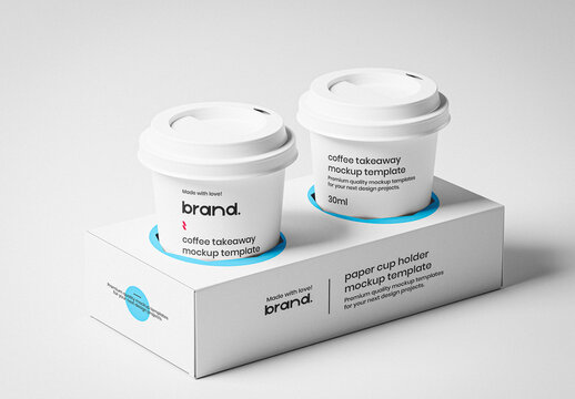 Paper Cup Holder Mockup