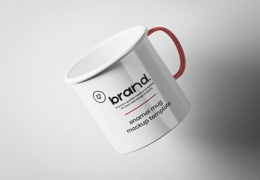 Floating Enamel Cup Mockup