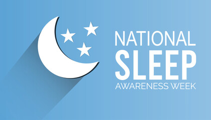 National Sleep awareness week  is observed every year in March, Holiday, poster, card and background vector illustration sleping shape design. - obrazy, fototapety, plakaty