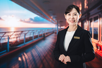 クルーズ船で船員を務める女性