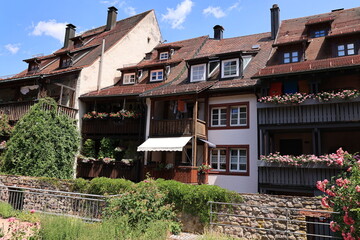 Historisches Bauwerk in der Altstadt von Villingen, einem Stadtteil von Villingen-Schwenningen in Baden-Württemberg	