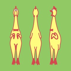 Dog toy yellow chicken. Projection.