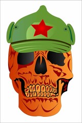 Skull and hat of a Bolshevik communist №3