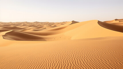 Fototapeta na wymiar wavy sand dunes of desert. Generative AI