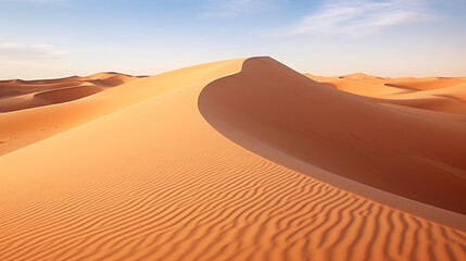 Fototapeta na wymiar wavy sand dunes of desert. Generative AI