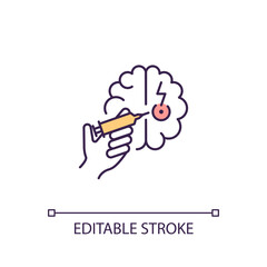 2D simple editable neural stem cells icon representing cell therapy, isolated vector, thin line illustration.