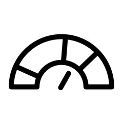 gauge chart line icon, speedometer graph outline vector sign, linear style pictogram isolated on white. logo illustration