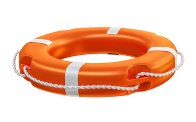 Beach buoys save lives orange and white 3d render illustration
