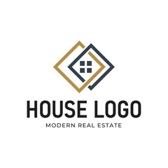 Real Estate logo, Builder logo, Roof Construction logo design template vector illustration