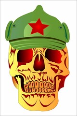 skull with budenovka symbol of communism №2